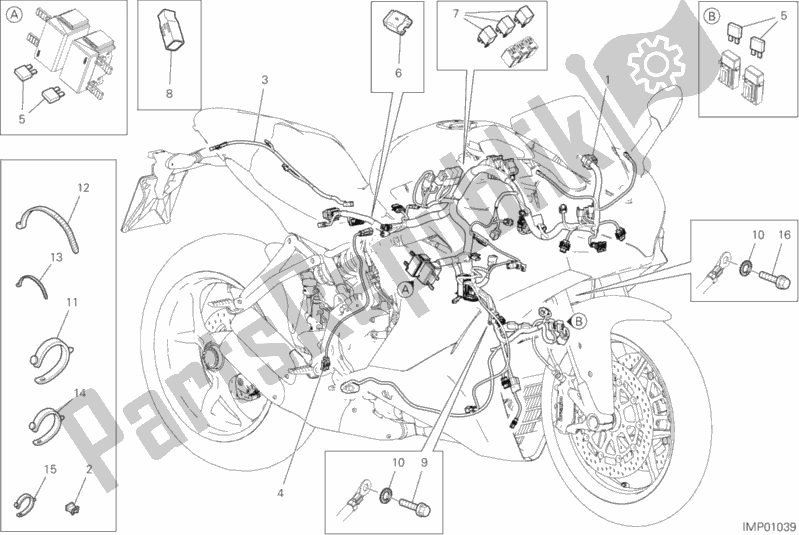 Alle onderdelen voor de Kabelboom van de Ducati Supersport S 937 2019